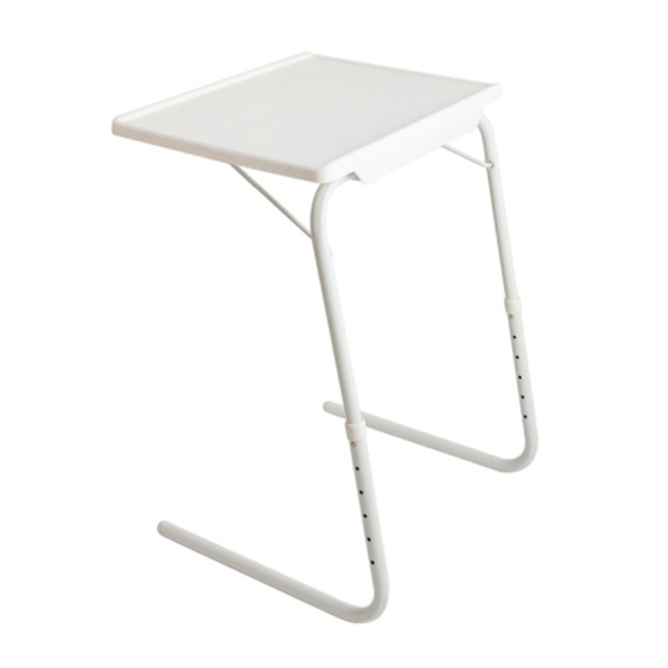 Plastic Pad Steel Tube Bracket Liftable Foldable Portable Multi-purpose Laptop Table, Adjustable Height: 52-72cm, Adjustable Angle: 30 Degrees / 60 Degrees / 90 Degrees(White)