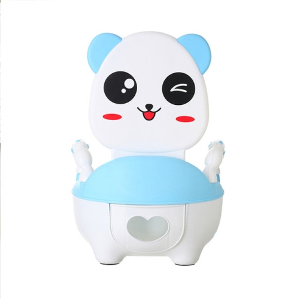 Baby Potty Toilet Bowl Training Seat Portable Urinal Comfortable Backrest Cartoon Cute Toilet(Blue cat)