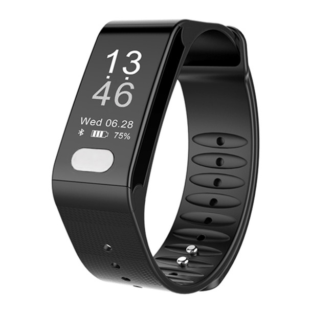 TLW T6 Fitness Tracker 0.96 inch OLED Display Wristband Smart Bracelet, Support Sports Mode / ECG / Heart Rate Monitor / Blood Pressure / Sleep Monitor (Black)