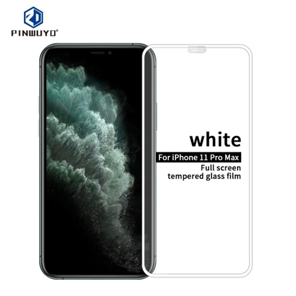 For iPhone 11 Pro Max 6.5? PINWUYO 9H 2.5D Full Screen Tempered Glass Film(White)