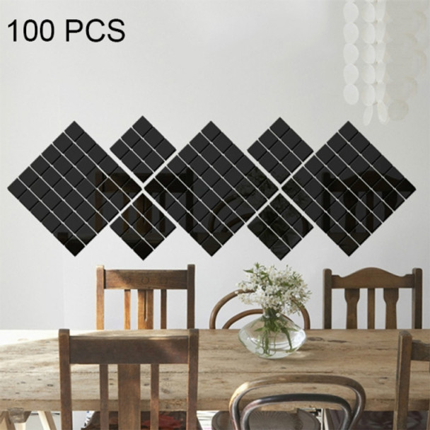 100 PCS Square Crystal Mosaic Mirror Acrylic Stereo Wall Stickers Creative Background Home Living Room Wall Sticker, Size:2*2cm(Black)