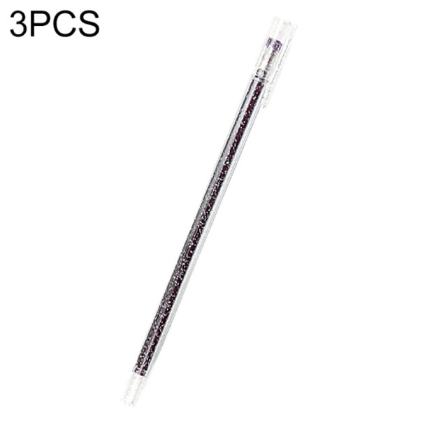 3 PCS Simple Flash Color Student Writing Neutral 0.5mm Hand Account Marker(Black)