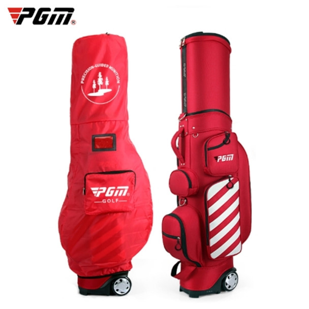 PGM Golf Multi-function Retractable Nylon Ball Bag with Pulley (Red)