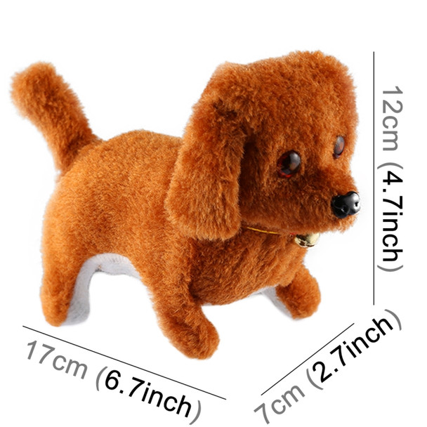 2 PCS Plush Puppy Electric Toys Can Will Move Forward / Will Backwards / Sounding and Luminous Eyes
