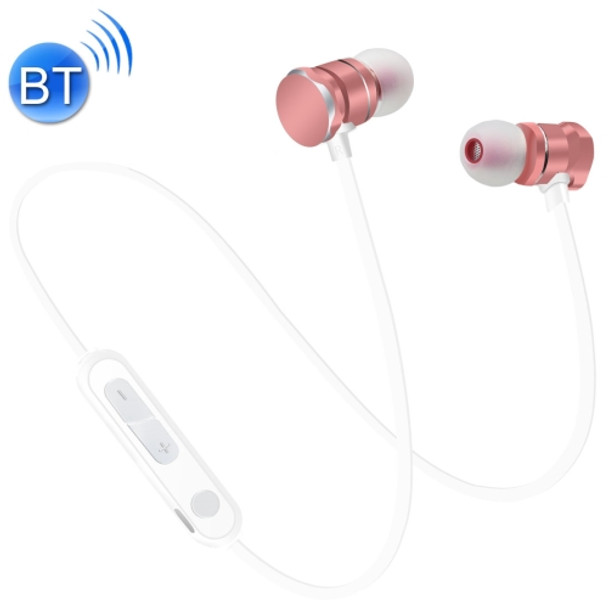 X3 Magnetic Absorption Sports Bluetooth 5.0 In-Ear Headset with HD Mic, Support Hands-free Calls, Distance: 10m, For iPad, Laptop, iPhone, Samsung, HTC, Huawei, Xiaomi, and Other Smart Phones(Rose Gold)