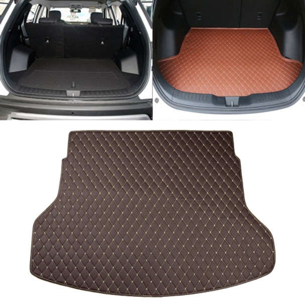 Car Trunk Mat Rear Box Lingge Mat for Nissan X-Trail 2014 (Dark Brown)