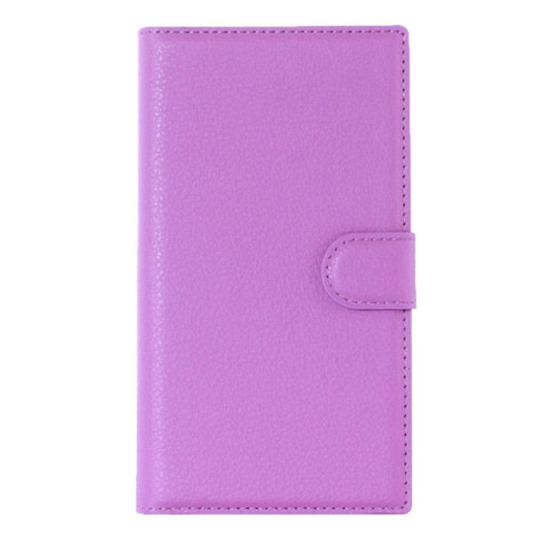 For Blackberry Priv Litchi Texture Horizontal Flip Leather Case with Magnetic Buckle & Holder & Card Slots & Wallet(Purple)