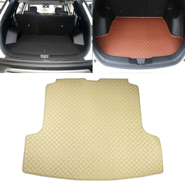 Car Trunk Mat Rear Box Carbon Fiber Mat for Nissan Teana 2019(Beige)