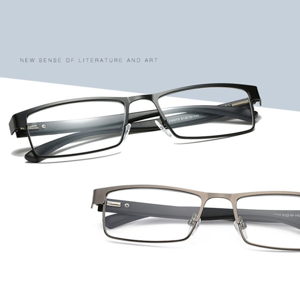 Simple Matel Frame Reading Glasses Hyperopia Eyeglasses +1.00D(Gun-color)