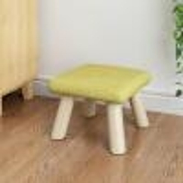 Fashion Creative Home Solid Wood Small Chair Children Stool(Square Green)