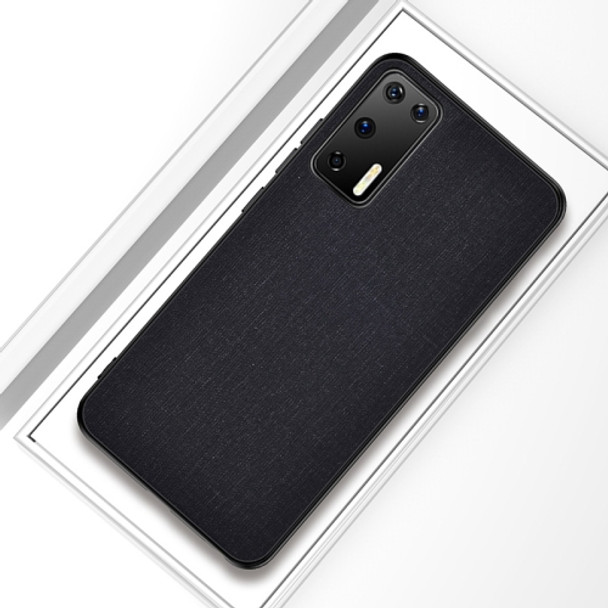 For Huawei P40 Shockproof Cloth Texture PC + TPU Protective Case(Black)