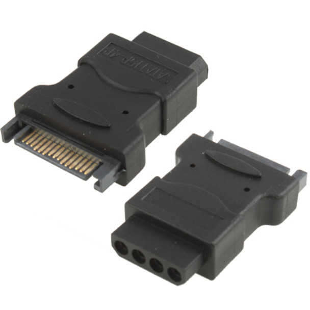 SATA 15 Pin Male to 4 Pin Female Adapter(Black)