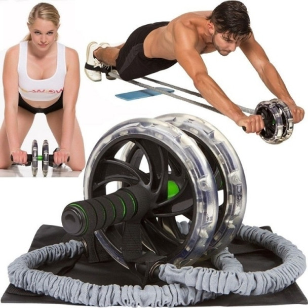 Multifunctional Roller Rope Abdominal Wheel Beginners Use Fitness Equipment Set(Pull Rope + Belly Wheel + Mat)