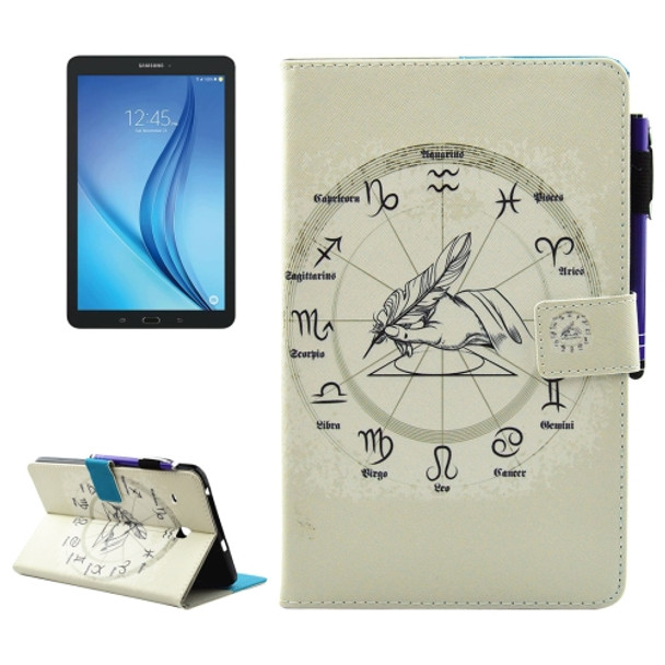 For Galaxy Tab E 8.0 / T377 Twelve Constellations Pattern Horizontal Flip Leather Case with Holder & Wallet & Card Slots & Sleep / Wake-up Function & Pen Slot