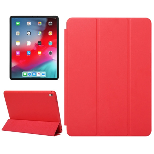 Horizontal Flip Solid Color Leather Case for iPad Pro 11 inch (2018), with Three-folding Holder & Wake-up / Sleep Function (Red)