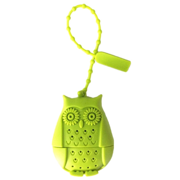 2PCS Creative Cute Owl Tea Strainer Tea Bags  Food Grade Silicone Tea Infuser Filter(Green)