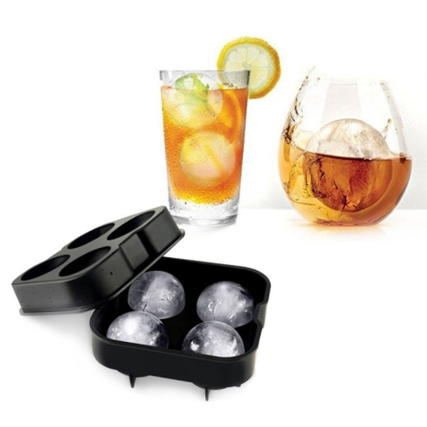 Ball Shape 4-Grid Silicone Ice Cube Mold