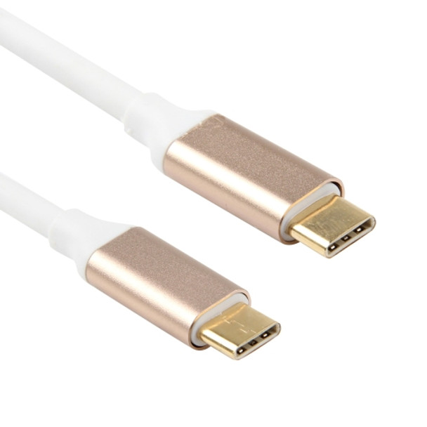 1m Metal Head USB 3.1 Type-c Male to USB 3.1 Type-c Male Adapter Cable, For Galaxy S8 & S8 + / LG G6 / Huawei P10 & P10 Plus / Xiaomi Mi 6 & Max 2 and other Smartphones (White + Gold)