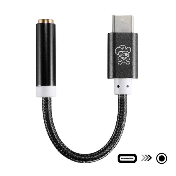 ENKAY Hat-Prince USB-C / Type-C to 3.5mm Nylon Woven Audio Adapter, Length: about 10cm(Black)