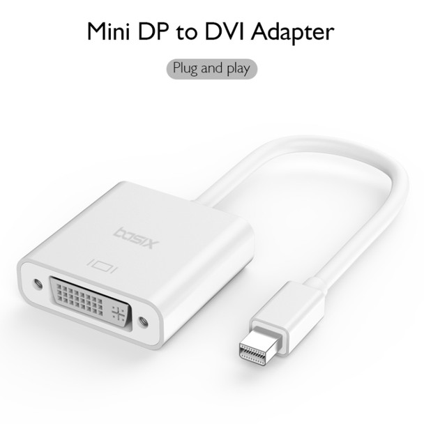 basix D8 Mini DP to DVI Converter, Cable Length: 15cm (White)