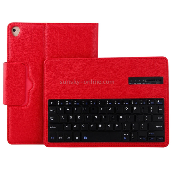 IP071 for iPad Pro 9.7 inch / iPad Air 2 / iPad Air  /iPad 9.7 (2018) & iPad 9.7 (2017) Separable ABS Bluetooth Keyboard + Litchi Texture Horizontal Flip Leather Case with Holder(Red)