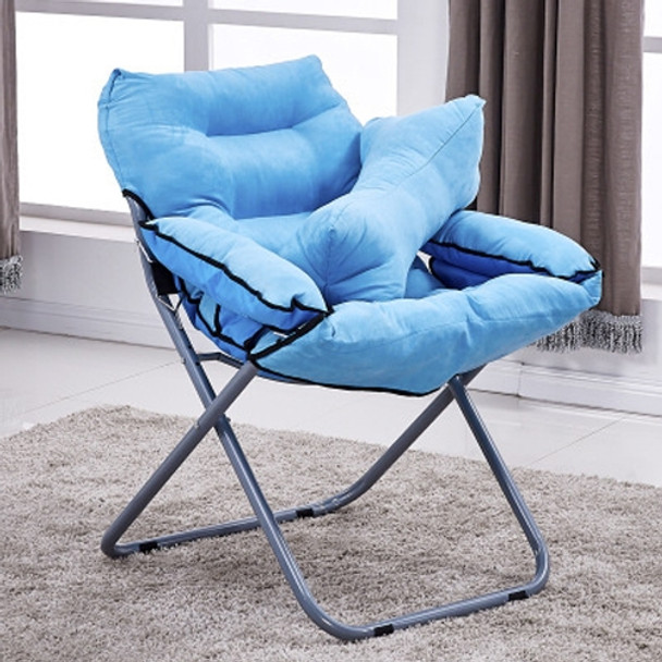 Creative Lazy Folding Sofa Living Room Single Sofa Chair Tatami Lounge Chair with Pillow(Blue)