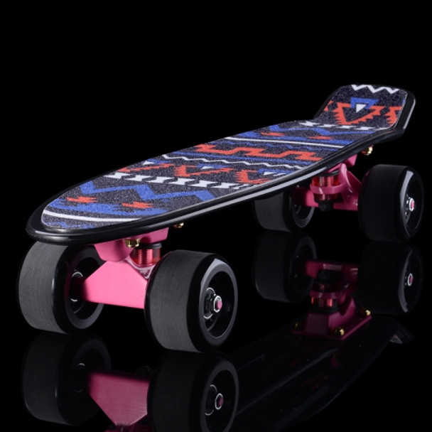 Shining Fish Plate Scooter Single Tilt Four Wheel Skateboard with 72mm Grinding Wheel(Black Pink)