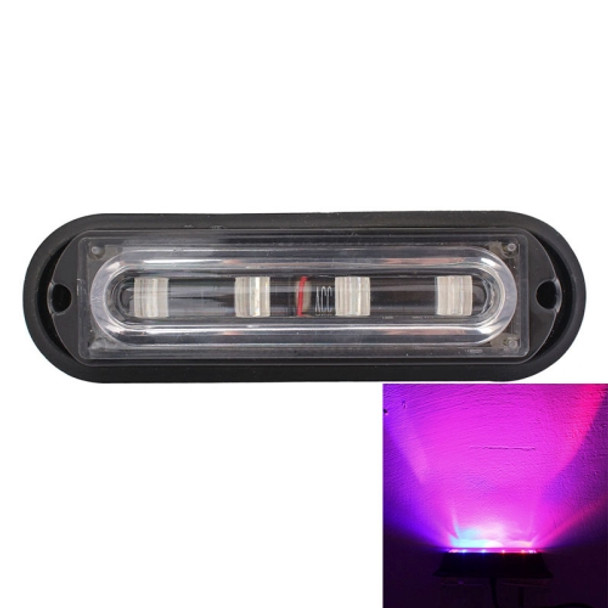 12W 720LM 4-LED Red + Blue Light 18 Flash Patterns Car Strobe Emergency Warning Light Lamp, DC 12V