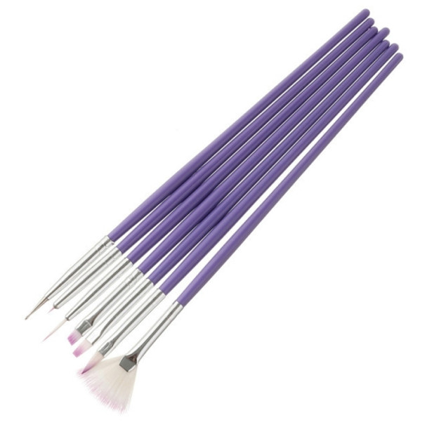 3 PCS Purple Pen Nail Manicure Brush Set Pen Painting Pen Row Pen Painting Pen Point Drill