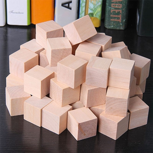 100 PCS / Set Wood Color  Elementary School Mathematics Teaching Aid Cube Cube Mold Stereo Recognition Graphics Tool, Size:1cm