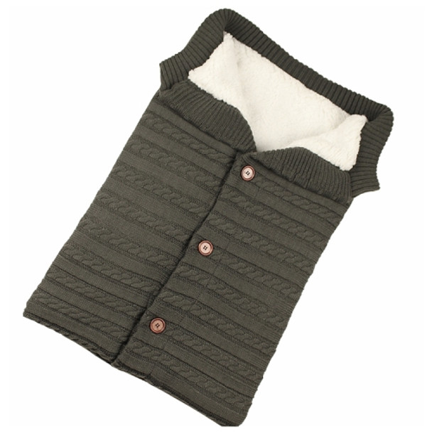 Warm Soft Cotton Knitting Envelope Newborn Baby Sleeping Bag(Dark Grey)