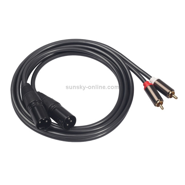 366120-15 2 RCA Male to 2 XLR 3 Pin Female Audio Cable, Length: 1.5m