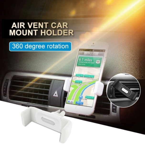 HAWEEL Portable Air Vent Car Mount Holder, For iPhone, Galaxy, Huawei, Xiaomi, LG, HTC and other Smartphones(White)