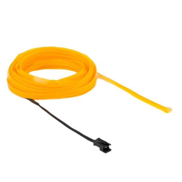 EL Cold Yellow Light Waterproof Flat Flexible Car Strip Light with Driver for Car Decoration, Length: 5m(Orange)