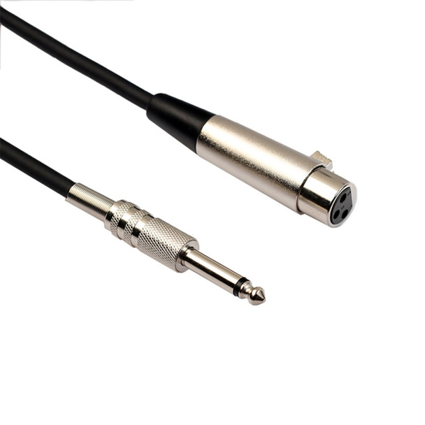 5m XLR 3-Pin Female to 1/4 inch (6.35mm) Mono Shielded Microphone Mic Cable