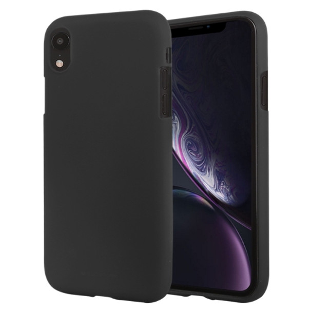 GOOSPERY SOFT FEELING Liquid TPU Drop-proof Soft Protective Case for iPhone XR(Black)