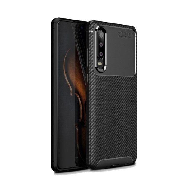 Carbon Fiber Texture Shockproof TPU Case for Huawei P30 (Black)