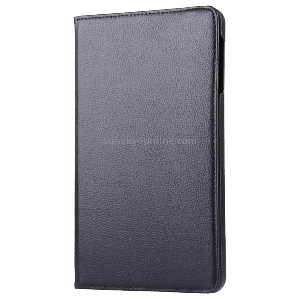 For Galaxy Tab A 10.1 / T580 Litchi Texture Horizontal Flip 360 Degrees Rotation Leather Case with Holder(Black)