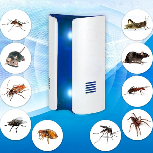 Electromagnetic Wave Frequency-conversion Double Waves Multi-function Mosquito Repellent Ultrasonic Pest Repeller, EU Plug(White)