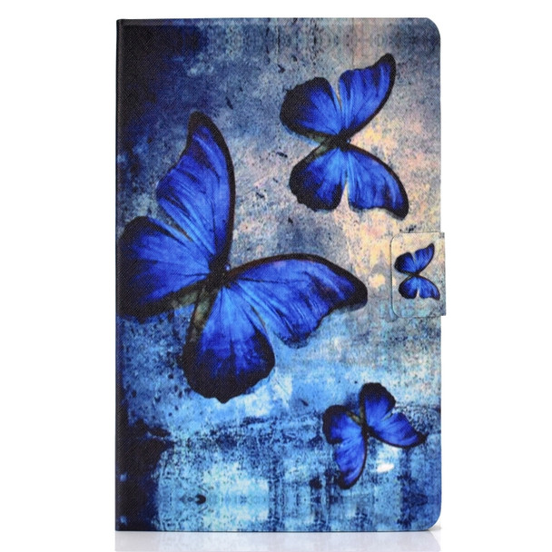 Colored Drawing Universal Voltage Craft Cloth TPU Protective Case, with Holder & Sleep / Wake-up Function & Card Slots & Anti-slip Strip for Galaxy Tab A 10.5 T590 / T595(Butterfly)