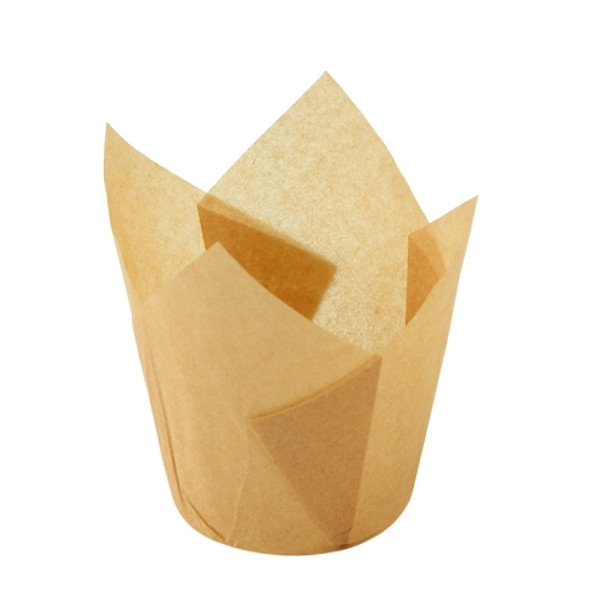 50 PCS / Set Tulip Shape Oil Heat Resistant Cake Paper Cup(Gold)