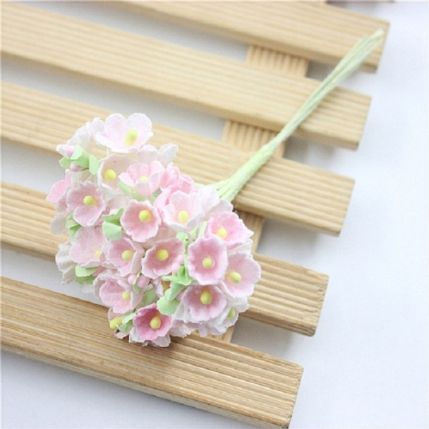 5 Branches DIY Hand-simulated Plum Mini Flocking Cloth Lucky Flower(Light Pink)