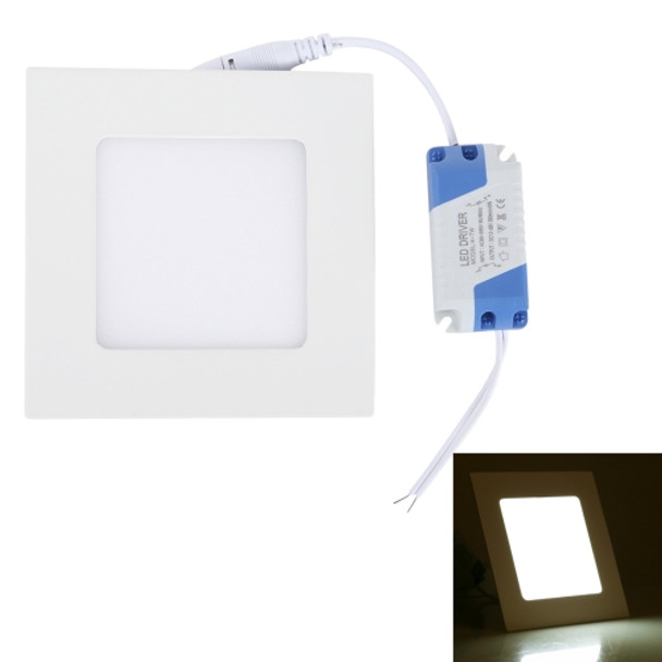 6W 12cm Square Panel Light Lamp with LED Driver, 30 LED SMD 2835, Luminous Flux: 430LM, AC 85-265V, Cutout Size: 11cm