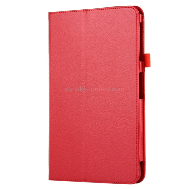 For Galaxy Tab A 10.1 / T580 Litchi Texture Magnetic Horizontal Flip Leather Case with Holder & Sleep / Wake-up Function(Red)