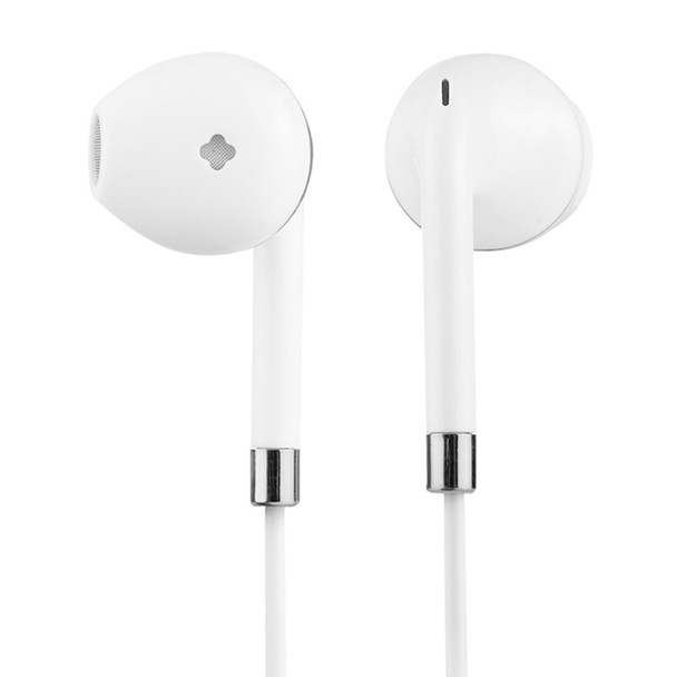 White Wire Body 3.5mm In-Ear Earphone with Line Control & Mic, For iPhone, Galaxy, Huawei, Xiaomi, LG, HTC and Other Smart Phones(Silver)