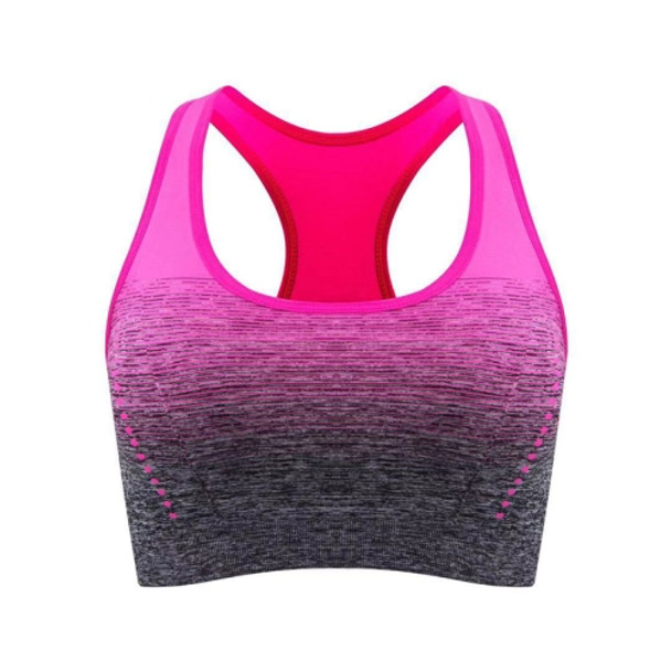 High Stretch Breathable Fitness Women Padded Sports Bra, Size:M(Rose Red)