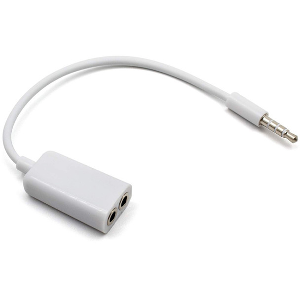 3.5mm Stereo Audio Headset to 2x Splitter Adapter, For iPhone 4 & 4S / 3GS / 3G / New iPad (iPad 3) / iPad 2 / iPad(White)