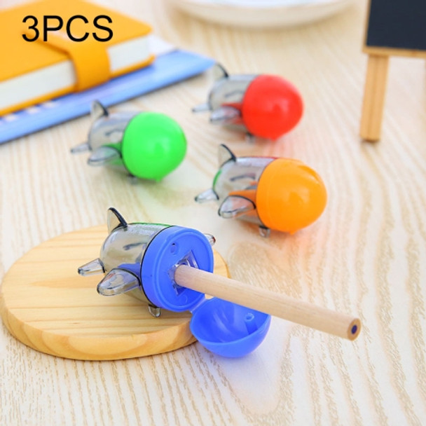 3 PCS Creative Cute Small Aircraft Style Pencil Sharpeners Mechanical Machine School Stationery Office Supplies, Random Color Delivery