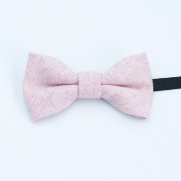 Children Solid Color Wool Fabric Bow-knot Bow Tie(Light Pink)