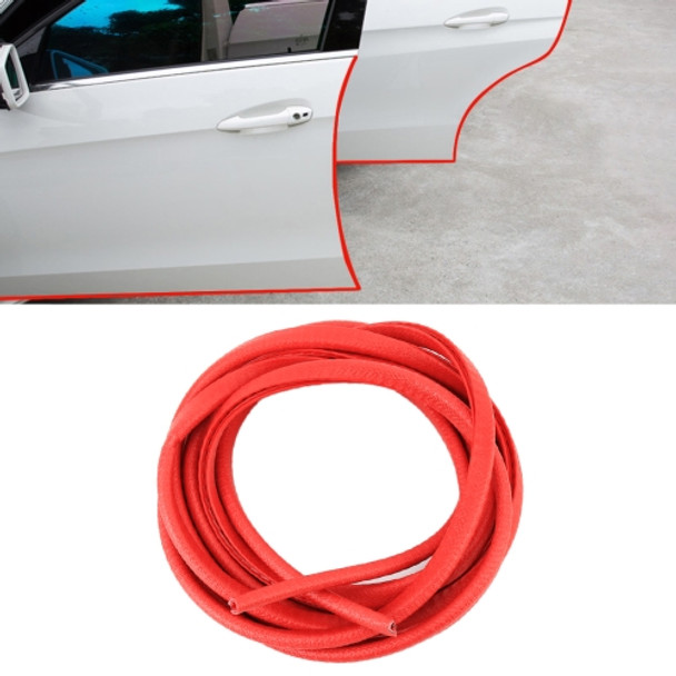 5m Rubber Car Side Door Edge Protection Wire Guards Cover Trims Stickers(Red)